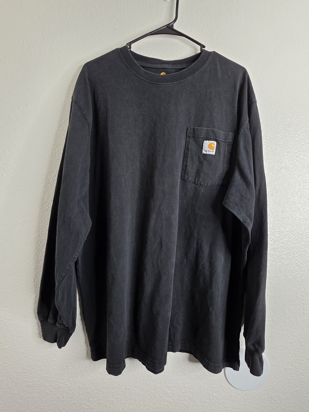 Carhartt Original Fit Black Long Sleeve Pocket T-Shirt XL Made in Mexico